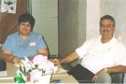 Betti Wasek, survivor of room 104, and her brother Mike Marino at our July 24, 2003 meeting. (Photo courtesy of Charlene Jancik)